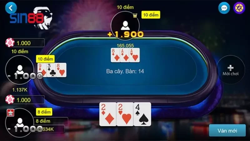 Hướng dẫn tính điểm bài ba cây Sin88