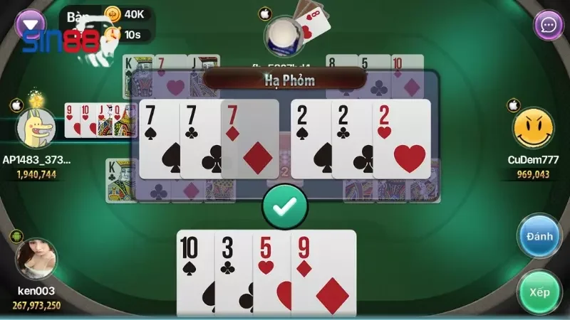 Hướng dẫn tính điểm bài Phỏm